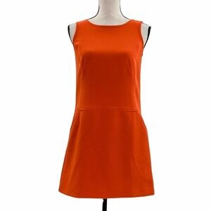 ANN Taylor LOFT Orange Sleeveless A-Line Dress